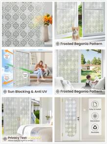 Window Privacy Film Frosted Glass Window Film Sun Blocking Window Tinting Film For Home, Static Clings Removable Frosting Bathroom Door Window Covering,Stickers,Wall Decal, Vinyl Decal For Home Decorations,Spring Decoration Items Refresh Your Home,Rama Decoration Stickers
