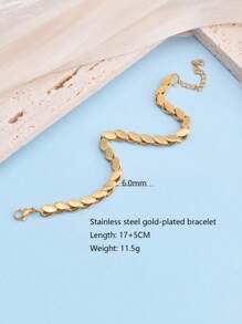 A Versatile Stainless Steel Gold-Plated Bracelet With Multiple Styles For Both Men And Women - Yellow Gold - View 14