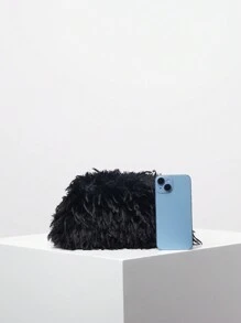 MICHELLE BAG Dopamine Style Clip Bag, Y2K Plush Clutch, Candy-Colored Women's Purse, Cute & Charming Girl's Wallet