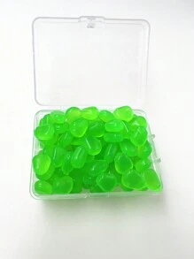 100pcs Glow-In-The-Dark Yellow, Pink, Green, Red Soft Silicone Fishing Lures For Carp, Bass, Perch, Saltwater & Freshwater Fishing Accessories - Multicolor - View 9
