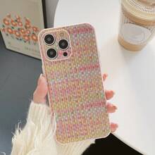 A Simple And Stylish Woven Phone Case Compatible With Apple Models - Pink - View 2