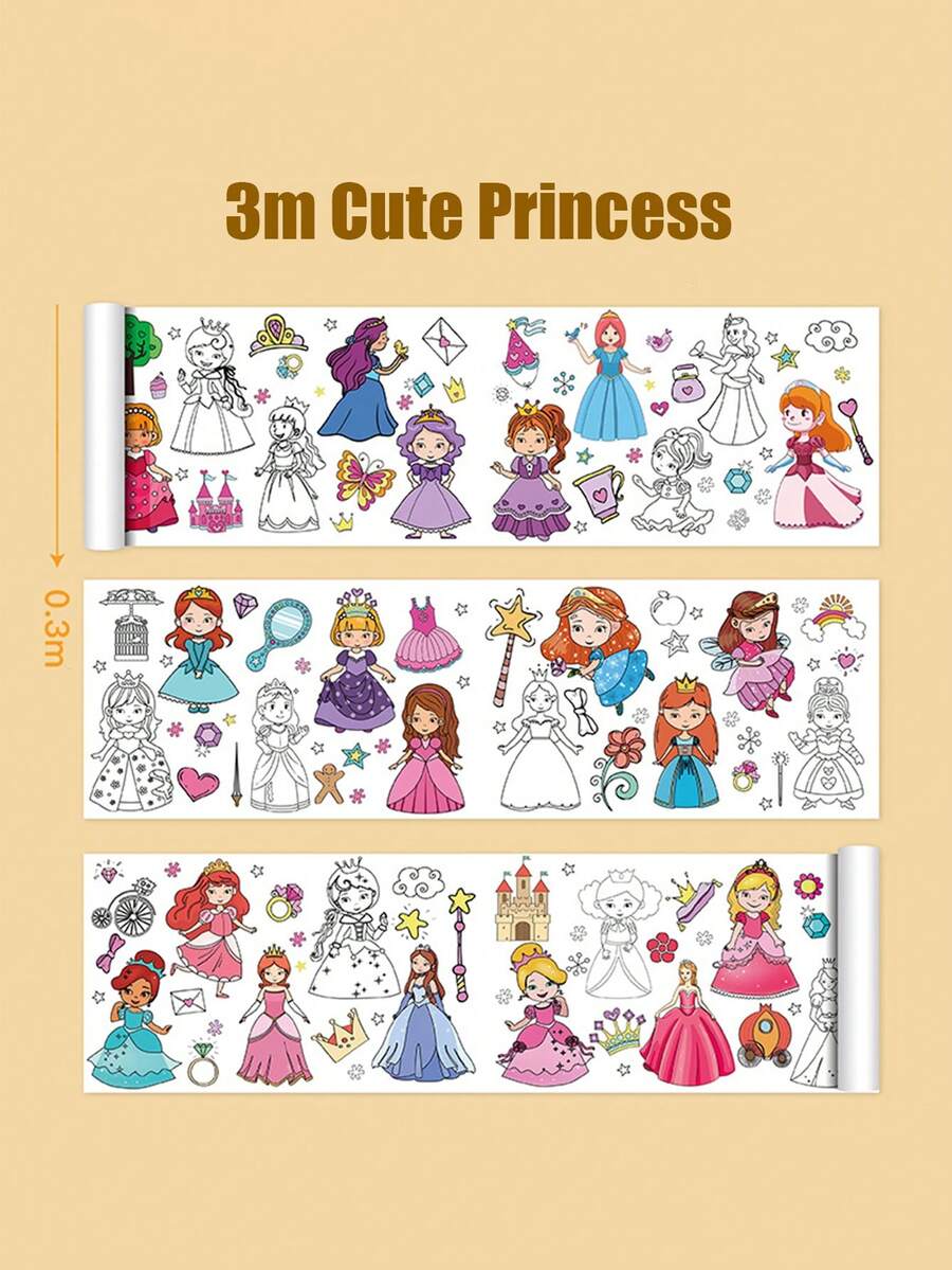 300cm Children's Graffiti Painting Roll With Different Themes, Suitable