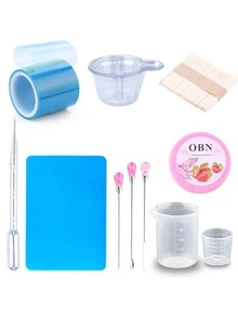 Epoxy Resin Tools Kit For Easy Jewelry Making , Silicone Workbenches Plastic Beaker Drilling Bits Sticks Disposable Cup Dispenser - Multicolor - View 1