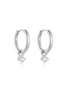 1Pair  925 Sterling Silver Earring For Women Romantic Hoop Earring 18K Gold Plated Suitable For Engagement  Bridal Jewelry Fine Jewelry - Silver - View 13