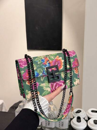 Women Fashionable Chain Shoulder Accordion Bag, Suitable For Work, White-Collar And Daily Travel
