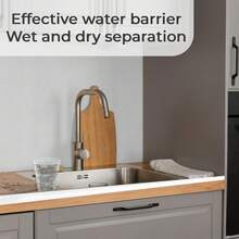 59英寸可折疊淋浴閾水壩障礙，自粘矽膠防水淋浴閾條，保持浴室和廚房乾燥，濕度分離解決方案
