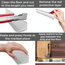 59英寸可折疊淋浴閾水壩障礙，自粘矽膠防水淋浴閾條，保持浴室和廚房乾燥，濕度分離解決方案