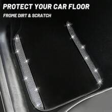 NBTEPEM Bling Car Floor Mats Full Set, Universal Fit Most Cars,SUV, Trucks, 4 Pcs Sparkle Glitter Diamond Carpet For Women Girls With Anti-Slip Pad