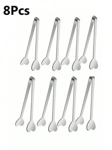 4/6/8/12 件心形迷你夹子，不锈钢小夹子，可爱爱心夹菜夹，小孩子夹菜夹，用于盛放食物、烹饪、开胃菜、水果、糖