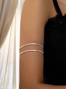 925純銀鍍層螺旋圖案手鐲臂環，金屬上臂手鐲，女性日常配飾，姐妹禮物女性禮物，珠寶魅力晚宴珠寶 - 金色3 - 查看 10