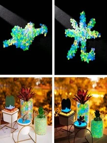 100/1000pcs Luminous Stones, Resin Glow In The Dark Rocks For Halloween Decor, Micro Landscape, Bonsai Decor, Pathway, Aquarium, Lawn, Yard, Home DIY Decor,Fall Decor - Blue - View 6