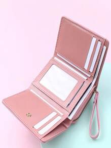 New Women's Short Pink Deer Horn Wallet Mini Zipper Coin Cartoon Tri-Fold Snap Card Holder For Women Wallet Purse Wallet Small Wallet - Pink - View 3