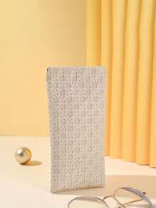 1 件/2 件男女通用钻石图案 PU 皮革眼镜盒 - 防水太阳镜袋 - 眼镜收纳袋 - 手表 - 耳机 - 小物品收纳袋 - 理想礼物