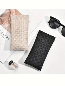 1 件/2 件男女通用钻石图案 PU 皮革眼镜盒 - 防水太阳镜袋 - 眼镜收纳袋 - 手表 - 耳机 - 小物品收纳袋 - 理想礼物