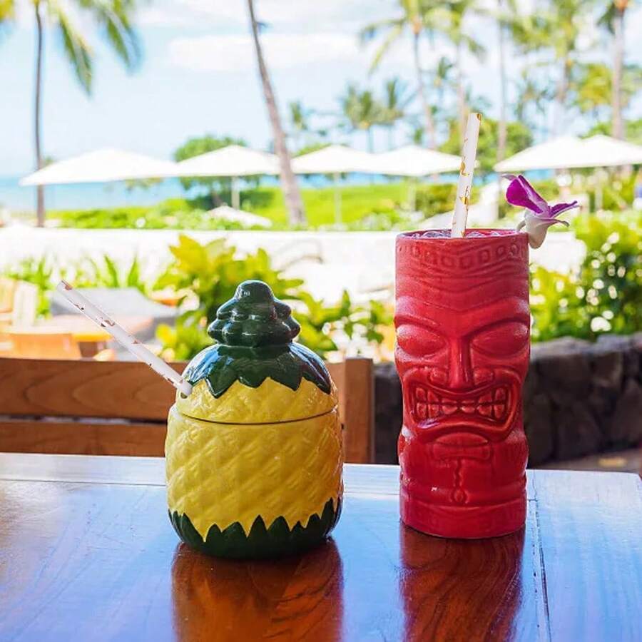 180 PCS Cocktail Straws Hawaiian Paper Fancy Drinking Straws Cocktail