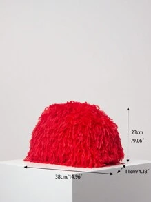 Borsa a clutch MICHELLE, in morbido peluche tinta unita, borsa da sera per donna, portafoglio di grande capacità, adatta come regalo per donne per San Valentino