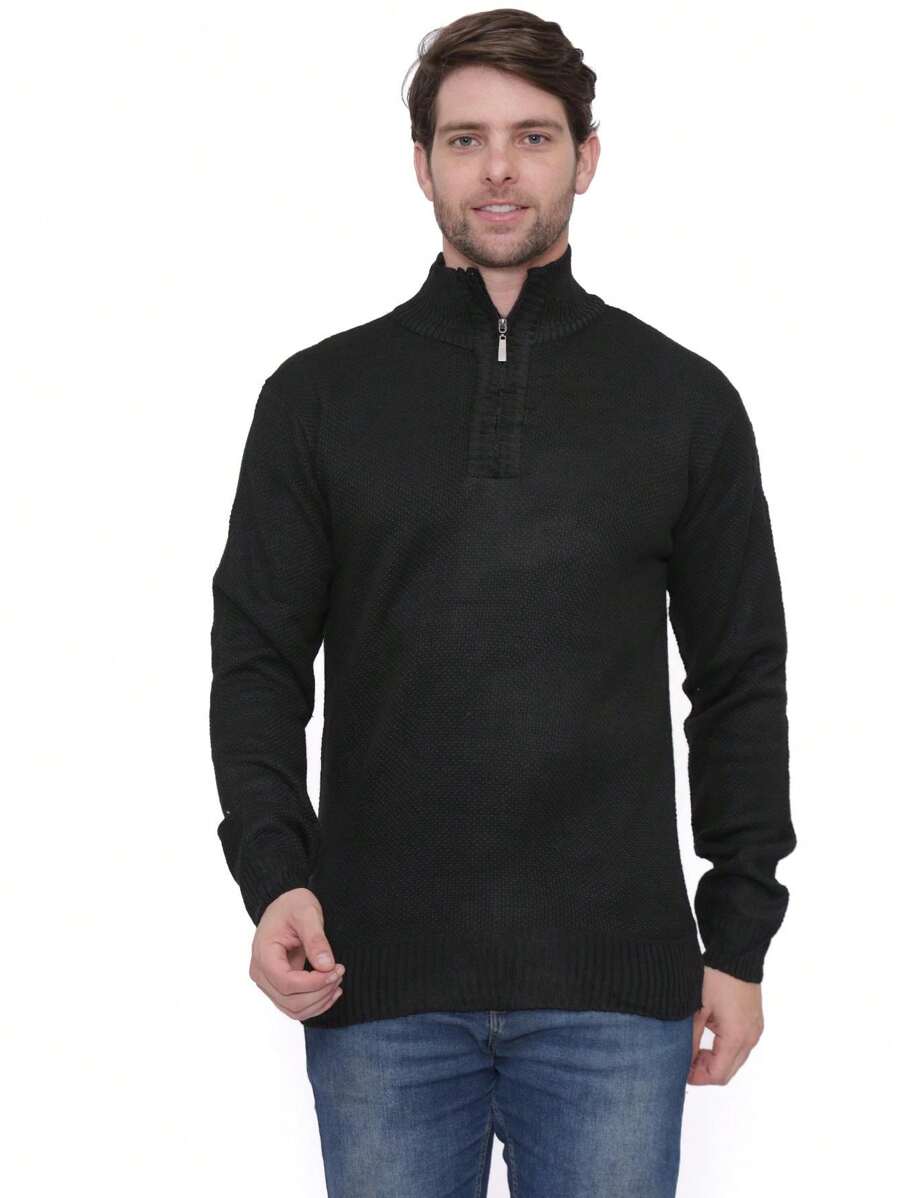 Men Cardigans - 黑色 - 查看 1