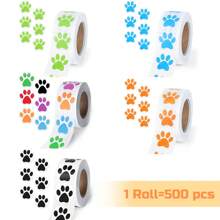 500 PCS Dog Paw Print Stickers, 1 Inch Colorful/Black Dog Stickers For Kids, Self-Adhesive Puppy Paw Prints Stickers For Gifts, Mailing, Vets, Kennels, Party Room Decoration, Envelope Seals - Multicolor - View 12