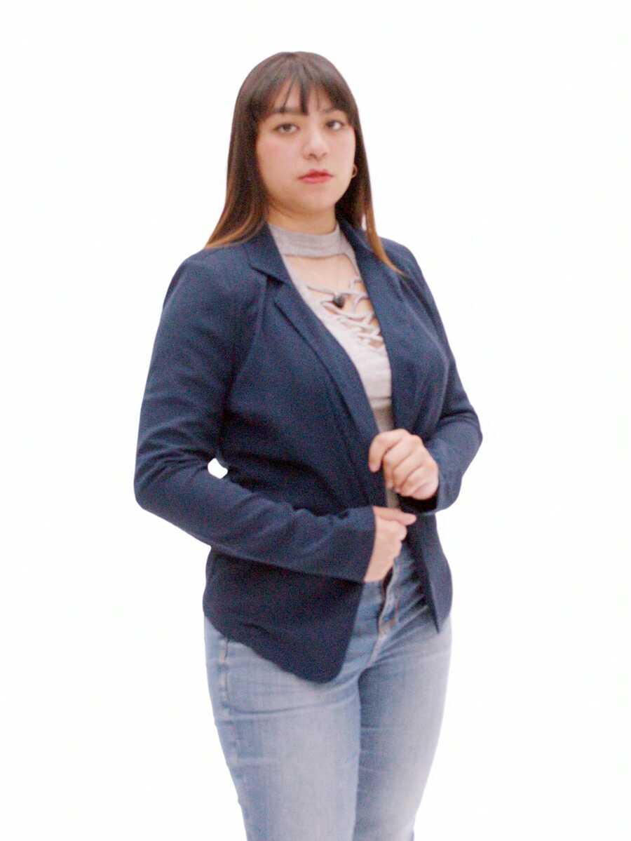 Women Blazers - Navy Blue - View 1