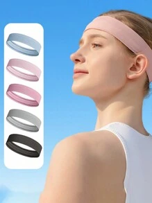 2pcs Fashionable Unisex Running/Fitness/Yoga Headband Set With Dual Non-Slip Sweatband & Sweat-Absorbent Headscarf