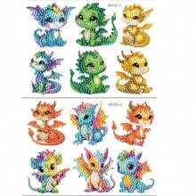 12 piezas de etiquetas adhesivas de pintura de diamante 5D DIY, etiquetas adhesivas de diamantes de panda, kits de pintura digital, adecuados para regalos de Pascua/Halloween/Navidad, decoraciones de pared del hogar, decoraciones de mochila escolar, decoraciones de tazas, aparatos interactivos familiares, Etiqueta engomada del diamante del juego del iniciador - Multicolor - Ver 9