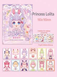 Princess Dress Up Sticker Book Toy For Girls, Children's Educational Toy, Sticker Drawing For Beautiful Girls' Makeup - Multicolor - View 13