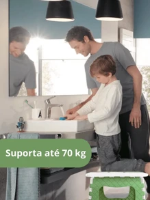Banquinho Infantil Banqueta Auxiliar Criança Escovar Os Dentes Banco Colorido Dobrável com Alça Multiuso Portátil Cadeirinha Sortido - Multicolorido - Visão 3