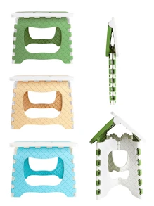Banquinho Infantil Banqueta Auxiliar Criança Escovar Os Dentes Banco Colorido Dobrável com Alça Multiuso Portátil Cadeirinha Sortido - Multicolorido - Visão 10