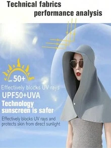 Protective Neck Shawl All-In-One Sunscreen Sun Hat Female Spring And Summer Protection Sun Hat UV Cover Shawl Cap - A - View 8