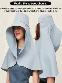 Protective Neck Shawl All-In-One Sunscreen Sun Hat Female Spring And Summer Protection Sun Hat UV Cover Shawl Cap - A - View 10