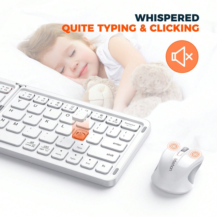 UltraThin And Quiet Bluetooth Keyboard Mouse, Girl Pink Office