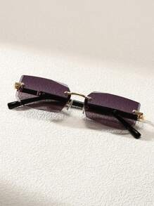 1 件男女通用黑色无框时尚 Y2K 夏季海滩驾驶时尚眼镜海滩配饰眼镜墨镜街头风格适合毛衣夹克运动衫连帽衫皮裤和工装裤 Y2K 节日夏季海滩度假、户外、旅行 - 灰色 - 查看 3