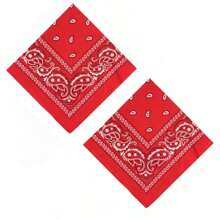 Women Bandana & Square Scarves - 2 Red - View 1