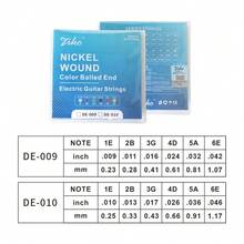 Cuerdas de guitarra Ziko Nickel para guitarra eléctrica. Sonido perfecto, sensación constante, durabilidad confiable. Adecuado para guitarras de 6 cuerdas con cuerdas de cabeza de colores. - Azul - Ver 7