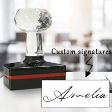 Reproduce Your Handwriting Signature - Customizable Self-Inking Signature Stamp With Multiple Sizes, Use It To Stamp Invitations, Documents, Cards, Bags, Etc. Design Can Be Customized Multi-Functional Workers For Anniversaries, For Birthdays, For Weddings, For Christmas, For Winter, For Fall/Autumn, For School, For Business/Work/Office Back To School - Black - View 1