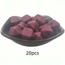 20顆 14mm 六角形矽膠散珠吊飾，適用於項鍊、手鍊 DIY 手作、鑰匙圈製作配件 - 珠 - 查看 22