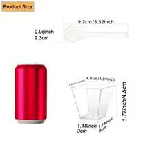 10 st, genomskinliga plastmuggar med sked, 2oz/60 ml, återanvändbar mini dessertkopp, festtillbehör, koppar plastnedbrytbar resa - Multifärgad - Visa 10