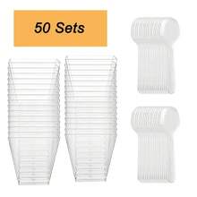 10 st, genomskinliga plastmuggar med sked, 2oz/60 ml, återanvändbar mini dessertkopp, festtillbehör, koppar plastnedbrytbar resa - Multifärgad - Visa 6
