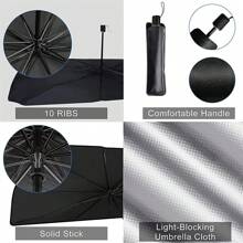 Parasol para Parabrisas de Coche,cubre sol para auto, Plegable Parasol Coche Delantero Protector con Anti UV Rayos, Parasol para Parabrisas Protección, Parasol para Parabrisas Automotriz Universal - Negro - Ver 8
