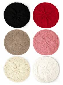 2 件/1 件女士针织镂空纯色无檐小便帽，时尚休闲百搭帽 - 彩色 - 查看 5