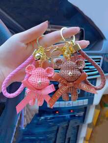 1 Móc khóa hình chú gấu dễ thương, phụ kiện ba lô và túi xách hoàn hảo dành cho nữ! Móc khóa xe búp bê nhựa hoạt hình, mặt dây chuyền túi búp bê gấu thời trang và dễ thương - Nhiều màu - Xem 8