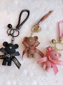 1 Móc khóa hình chú gấu dễ thương, phụ kiện ba lô và túi xách hoàn hảo dành cho nữ! Móc khóa xe búp bê nhựa hoạt hình, mặt dây chuyền túi búp bê gấu thời trang và dễ thương - Nhiều màu - Xem 4