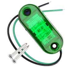 10 Pcs LED Trailer Lights 2 Diode Waterproof LED Trailer Side Marker Lights Oval Signal Running Lights For Truck Boat RV - Green - View 1