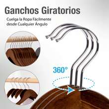 MAGMA LIFE 20 Ganchos de Madera Color Cereza para Ropa -Cereza - Granate - Ver 3