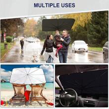 Parasol para Parabrisas de Coche,cubre sol para auto, Plegable Parasol Coche Delantero Protector con Anti UV Rayos, Parasol para Parabrisas Protección, Parasol para Parabrisas Automotriz Universal - Negro - Ver 7