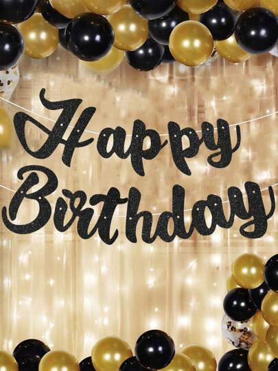 1 件生日快乐横幅闪光生日快乐标志、生日快乐花环、生日快乐背景、派对生日快乐装饰品、圣诞节