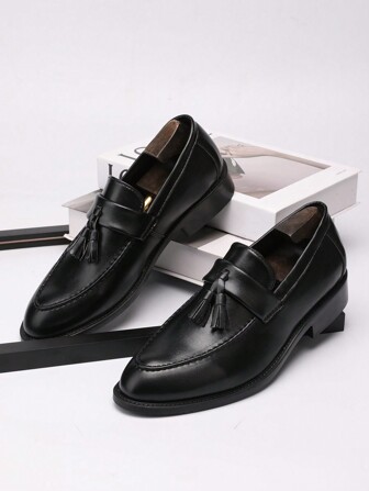 Men's Shoes Business Footwear Leather Shoes New British Style Loafers Casual Slip-On Fashion Casual Business Leather Shoes Men's Wedding Shoes