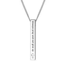 Christian Bible Verse Bar Necklaces For Women,  Faith Inspirational Birthday Jewelry Gift - Silver - View 11