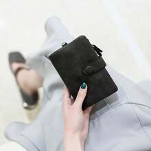 Cartera De Pu De Pequeña Plegable Con Ranura Tarjeta - Negro - Ver 6