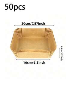 100入組熱風炸鍋食品紙，木漿蒸籠奶酪蛋糕炸鍋配件，炸鍋烘焙紙，廚房食品紙，廚房微波爐紙 - 棕色 - 查看 8